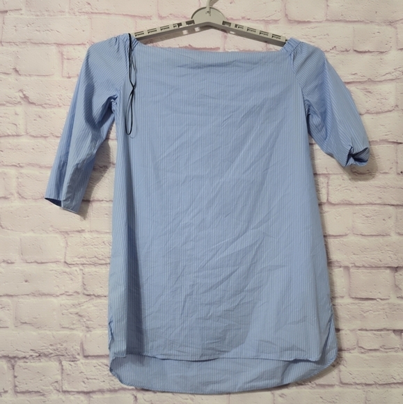 Zara  Woman Embroidered Off Shoulder Tunic Dress Medium - Picture 7 of 10